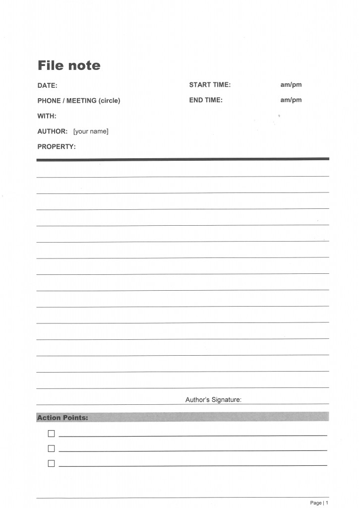 Agent File Note